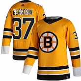 Bruins 37 Patrice Bergeron Yellow 2020-21 Reverse Retro Adidas Jersey Dzhi,baseball caps,new era cap wholesale,wholesale hats